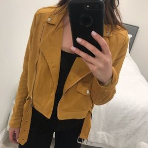 NWOT XS Mustard bomber jacket